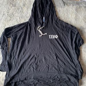 Social life black pi phi hooded long sleeve size L